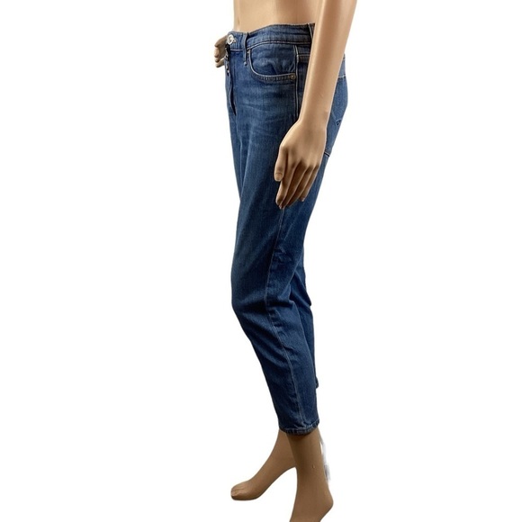 Hudson Riley Crop Straight Jeans Size 26 Blue Medium Wash Exposed Zipper - Picture 4 of 7